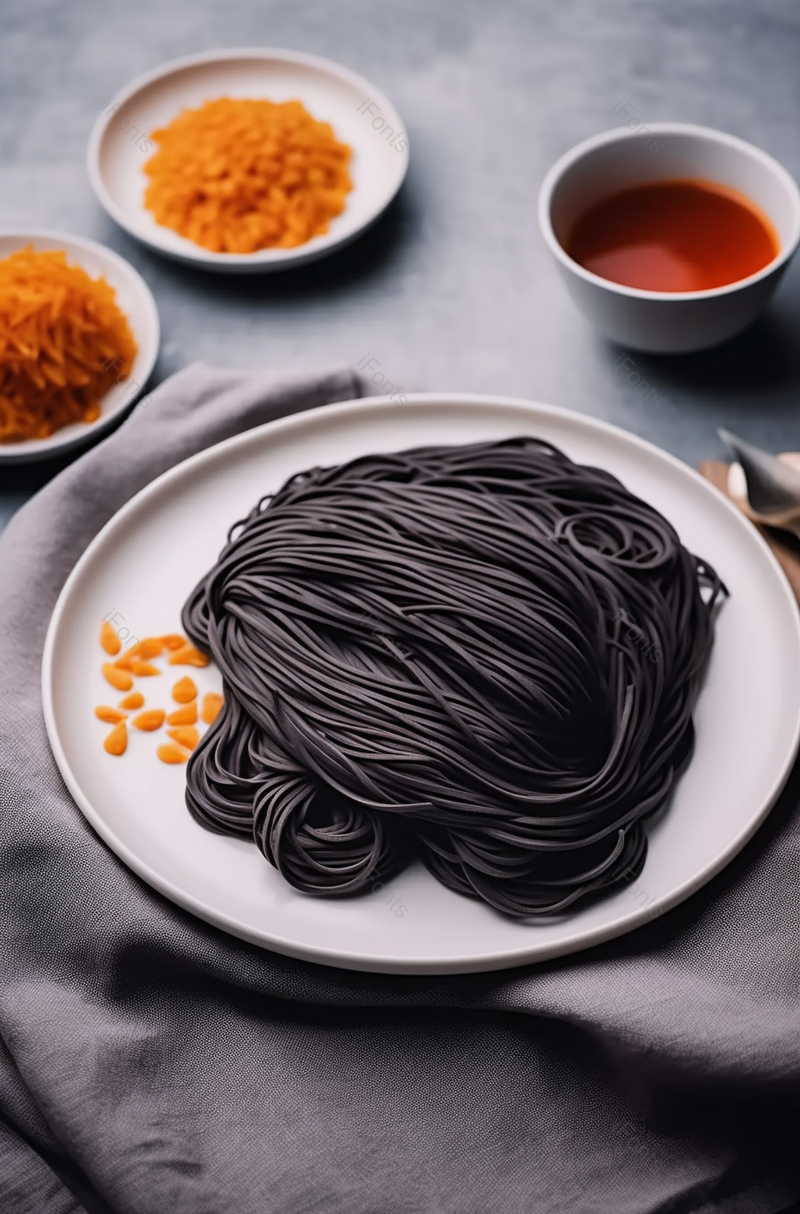 健康饮食搭配酱料荞麦面条实拍图,高清,摄影图,摄影图片,图片大全,摄影图免费下载